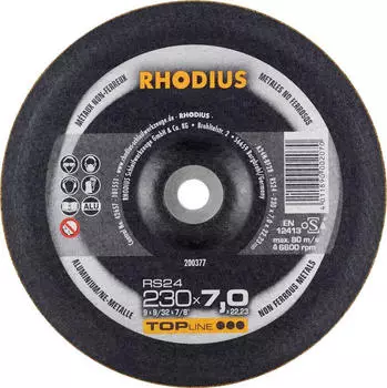 RHODIUS RS24 Schruppscheibe 230x7,0mm Ø 22,23mm NE-Metalle (200377)