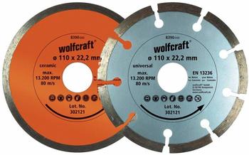 Wolfcraft 2 tlg Diamanttrennscheiben 110 mm