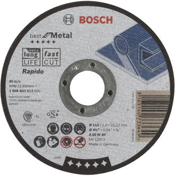 Bosch gerade Best for Metal - Rapido 115mm (2608603512)