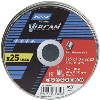Norton 25x Vulcan Inox 125 x 1 mm - (25 Stück)