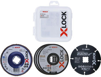 Bosch X-LOCK Trenn- und Fächerschleifscheiben-Set 5-teilig CMW 125 mm