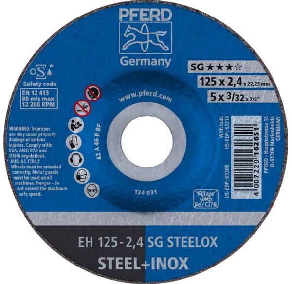 Pferd A46RSG-Inox 125 x 2,4mm gekröpft (EH 125-2,4 A46RSG -INOX)