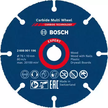 Bosch Accessories Expert Carbide Multi Wheel 76 x 10mm (2608901196)