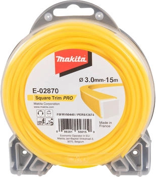 Makita M&auml;hfaden Square TrimPRO 4-kant &Oslash; 3 mm-15 m