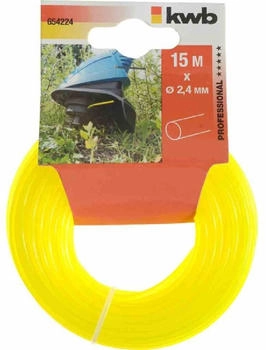 KWB Nylonfaden Profi f&uuml;r Motorsensen gelb &Oslash; 2,4 mm x 15 m extra stark
