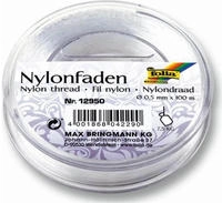 Folia Nylonfaden auf Spule, 0,5mmx100m, transparent