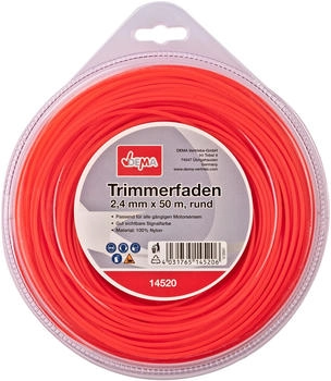 Dema Mähfaden 2,4 mm x 50 m rund Nylon Signalfarbe (14520)