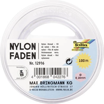 Folia Nylonfaden auf Spule 0,16 mm x 100 m transparent (12916)