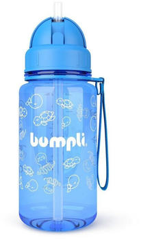 Bumpli Trinkflasche mit Strohhalmdeckel (350ml) blau