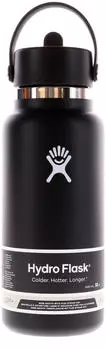Hydro Flask Wide Mouth 946 ml black Flex Straw Cap