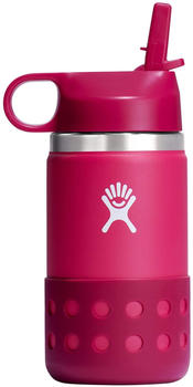 Hydro Flask Kids Wide Mouth Straw Lid & Boot (355ml) peony
