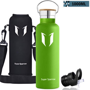 Super Sparrow Stainless Steel Water Bottle - Standard Mouth (750ml) Apple Green