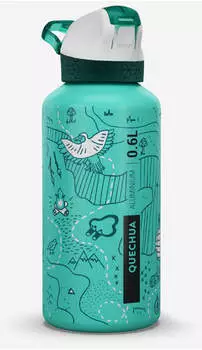 Quechua Bottle 900 Aluminium, karibikblau, 0,6 l