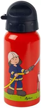 Sigikid Kinder Edelstahl-Trinkflasche Feuerwehrmann Frido Firefighter, rot, 400 ml