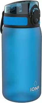 Ion8 One Touch Leak Proof Water Bottle, Frosted Blue, 350 ml