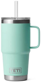 Yeti Rambler 739 ml mit Trinkhalm seafoam