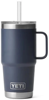 Yeti Rambler 739 ml mit Trinkhalm navy