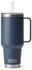 navy: Yeticool Rambler 42 oz (1,2 l) mit Trinkhalm