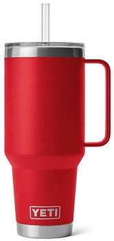 Yeticool Rambler 42 oz (1,2 l) mit Trinkhalm rescue red