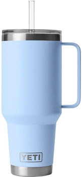 Yeticool Rambler 42 oz (1,2 l) mit Trinkhalm big sky blue