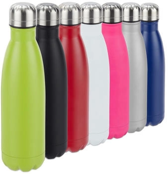 Relaxdays Trinkflasche Edelstahl auslaufsicher 500ml gr&uuml;n H x D: ca. 26,5 x 7 cm
