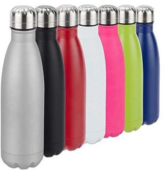 Relaxdays Trinkflasche Edelstahl 500ml silber