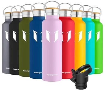 Super Sparrow Stainless Steel Water Bottle Standard Mouth (1L) Cherry Blossoms