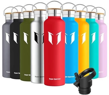 Super Sparrow Stainless Steel Water Bottle Standard Mouth (1L) Red