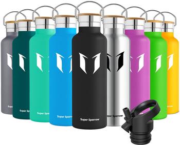 Super Sparrow Stainless Steel Water Bottle - Standard Mouth (750ml) Black