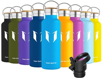 Super Sparrow Stainless Steel Water Bottle - Standard Mouth (620ml) Sky Blue