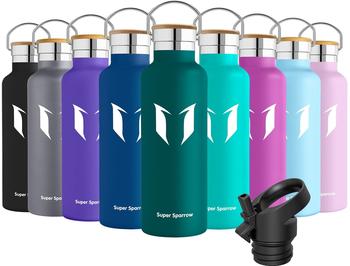 Super Sparrow Stainless Steel Water Bottle - Standard Mouth (620ml) Dark Green