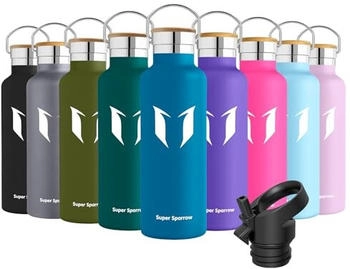 Super Sparrow Stainless Steel Water Bottle - Standard Mouth (620ml) Sea Blue