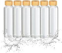 Trinkflasche Mit Bambusdeckel, 6er Set, 500 Ml, Wasserflasche Mit H&uuml;lle,