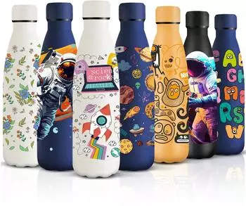 HoneyHolly Trinkflasche Edelstahl 18/8 500ml BPA-frei doppelwandig vakuumisoliert (HH-3D-500ML-KLB-023)