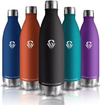 grsta Thermosflasche 1l, Edelstahl, BPA-Frei, Schwarz (Grsta-SCKLP-1000ML-Black-6c)