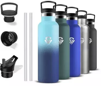 grsta Isolierflasche Doppelwandig 500ml Edelstahl mit Strohhalm (Grsta-TYZKP-500ML-JB-304-287-1)