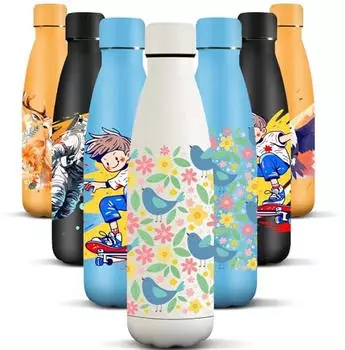HoneyHolly Isolierflasche 500ml Doppelwandig, BPA-frei, 18/8 Edelstahl (HH-3D-500ML-KLB-015-VC)