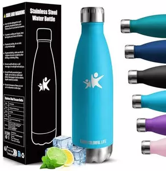 HoneyHolly Thermoflasche 750ml Edelstahl, BPA-frei, Doppelwandig (HH-KK-SCKLP-750ML-SkyBlue-306C-VC)