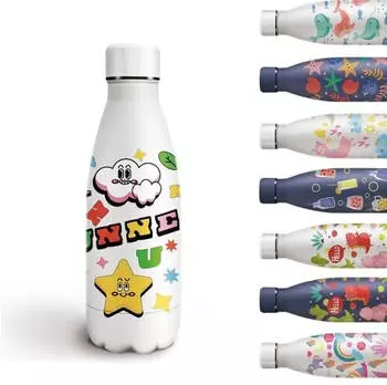grsta Kinder Thermosflasche 350ml Auslaufsicher BPA-frei Sternenmotiv (Grsta-3D-SCKLP-350ML-051)