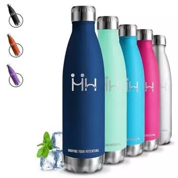 grsta Isolierte Trinkflasche 500ml, Edelstahl 18/8, BPA-frei, auslaufsicher (GR-H-SCKLP-500ML-DarkBlue-287C)