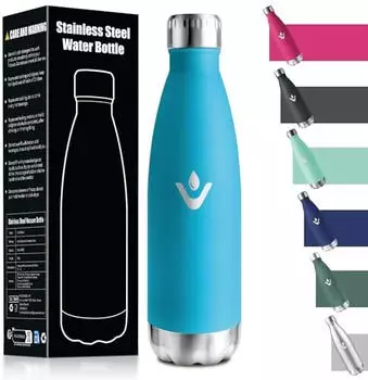 HoneyHolly Trinkflasche Edelstahl 750ml, 18/8, BPA-frei, Himmelblau (HH-VIK-TYKLP-750ML-SkyBlue-306C)