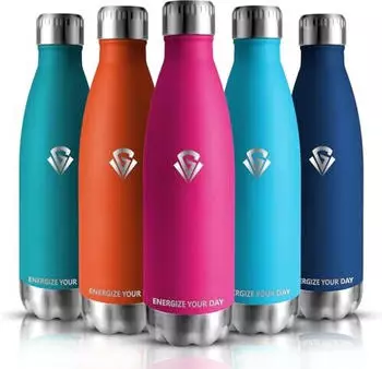 grsta Trinkflasche Edelstahl 500ml Doppelwandig Vakuumisoliert BPA-frei (HL-SCKLP-500ML-RoseRed-213)
