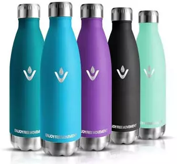 HoneyHolly Thermosflasche Edelstahl Doppelwandig 500ml BPA-frei (HH-VIK-SCKLP-500ML-SkyBlue-306C-VC)