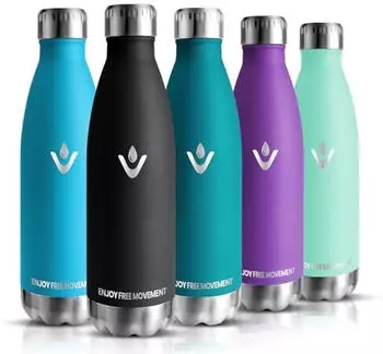 HoneyHolly Thermosflasche 750ml, Edelstahl, Doppelwand, BPA-frei, auslaufsicher (HH-VIK-SCKLP-750ML-Black-6c-VC)