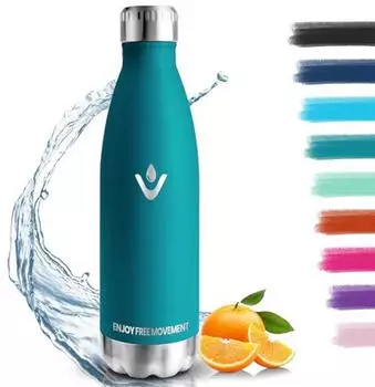 HoneyHolly Thermosflasche Edelstahl doppelwandig 500ml BPA-frei (HH-VIK-SCKLP-500ML-MossGreen-322-VC)
