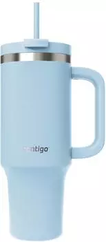 Contigo Thermosflasche mit Henkel & Strohhalm 1200ml, Edelstahl, BPA-frei, 29h Kühlung (2212752)