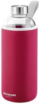 Westmark Viva Glas-Trinkflasche mit Schutzh&uuml;lle, rot, 1000ml (5274226R)
