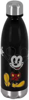 Disney Mickey Mouse Face Trinkflasche, schwarz (06751)