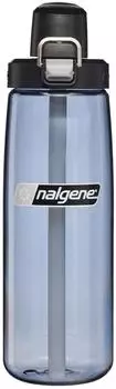 Nalgene Freshflow Trinkflasche mit Strohhalm 650ml, grau