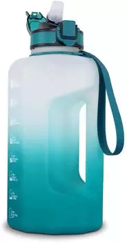 LuxusKollektion Trinkflasche 2,2L mit Strohhalm und Tragegriff, BPA-frei